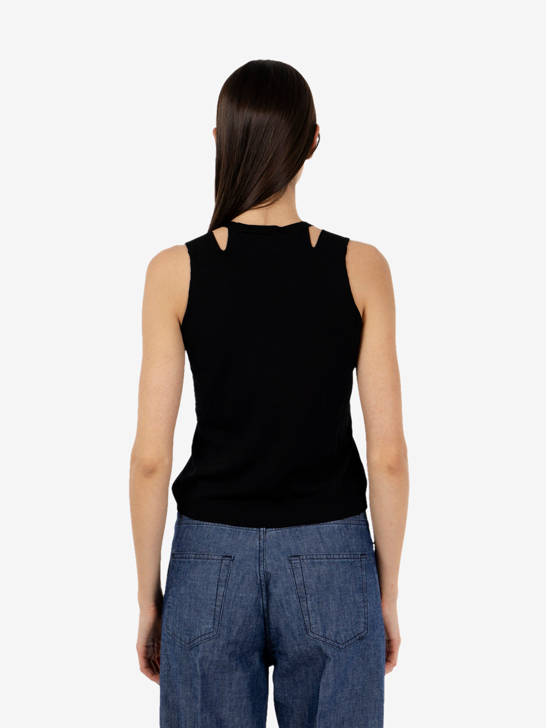 Black double strap top
