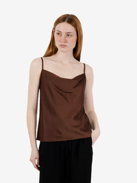 Chocolate satin top