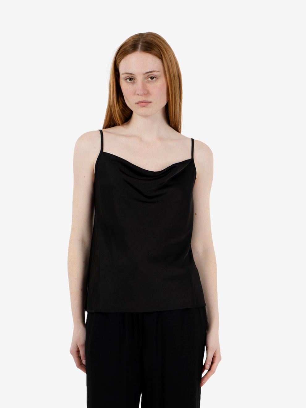 Black satin top
