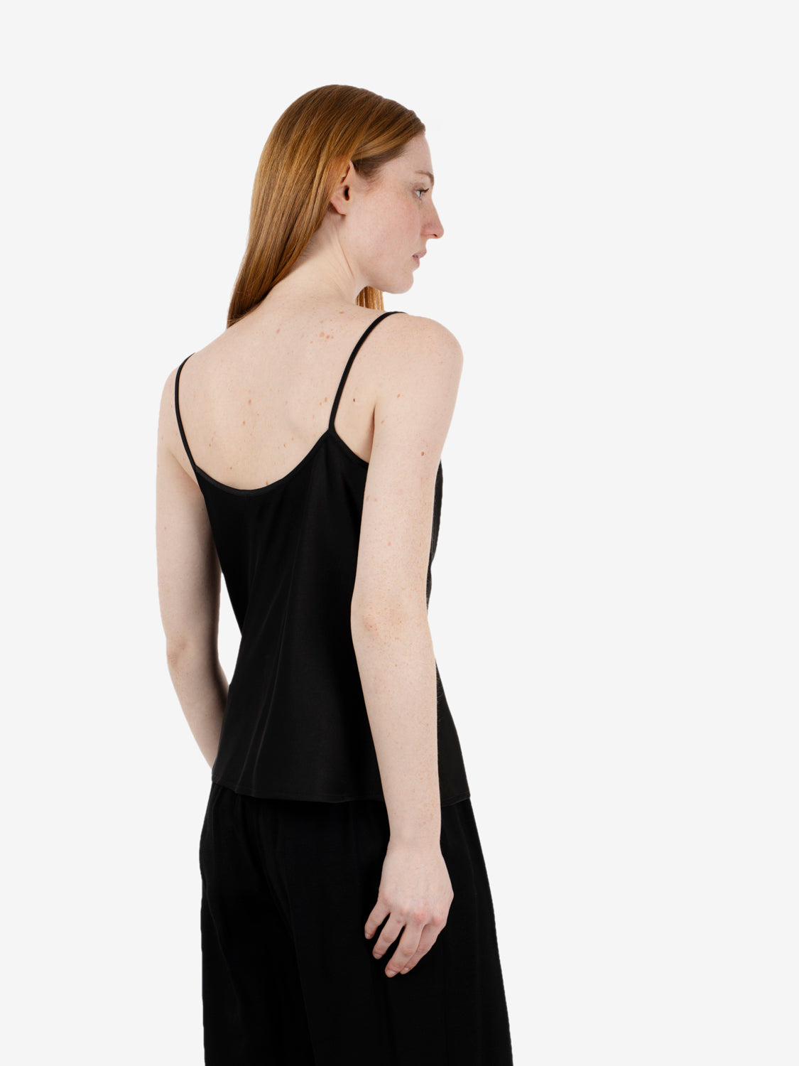 Black satin top