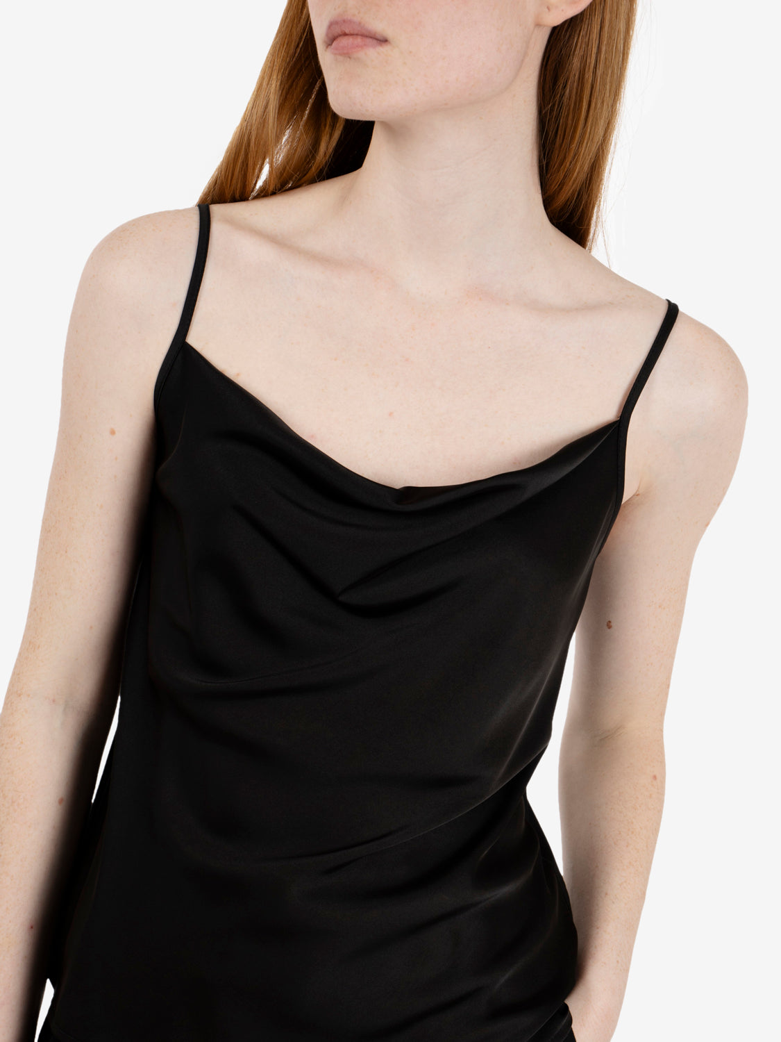Black satin top