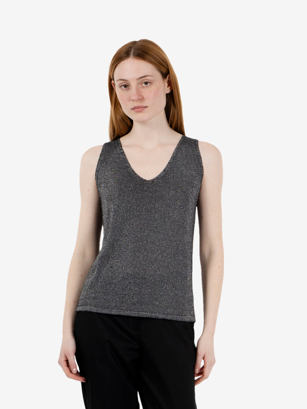 Top lurex nero