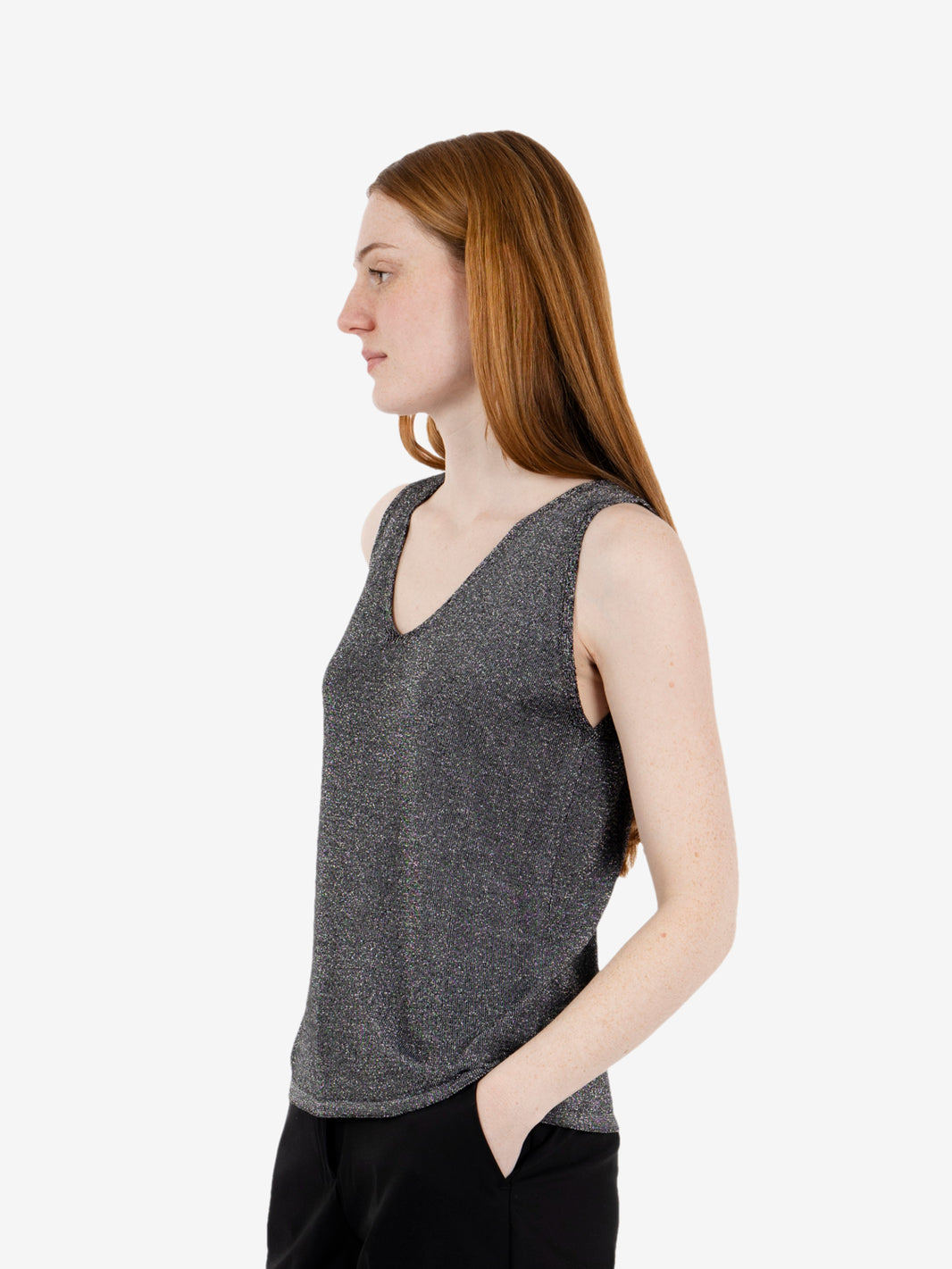 Black lurex top