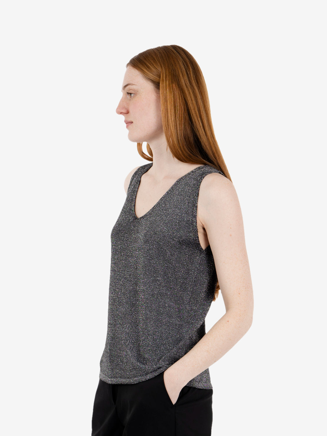 Top lurex nero
