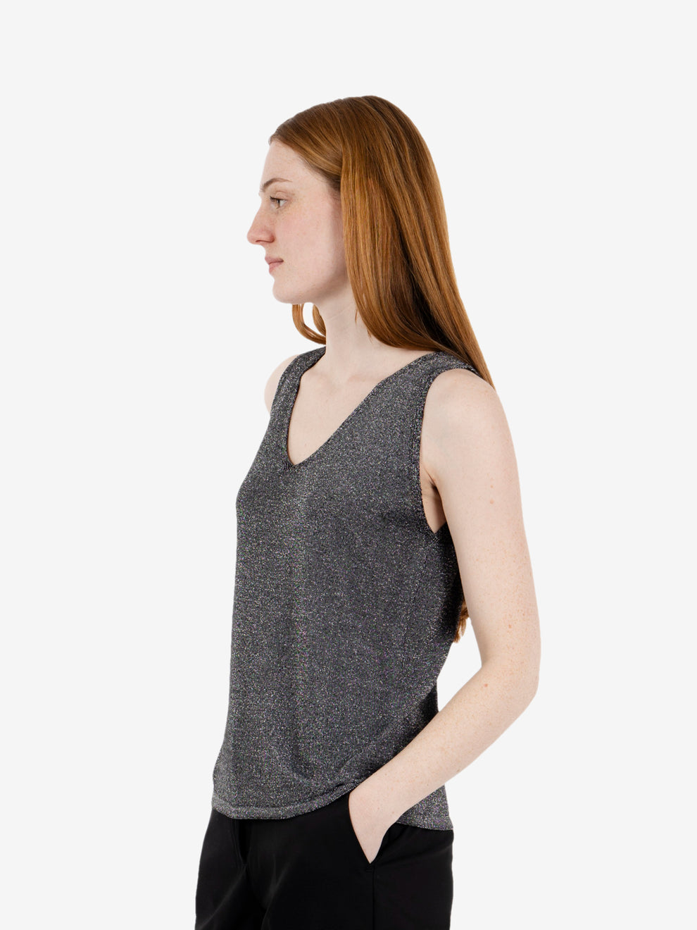 Top lurex nero