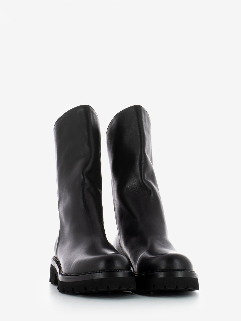Combat zip ankle boots in black nubuck