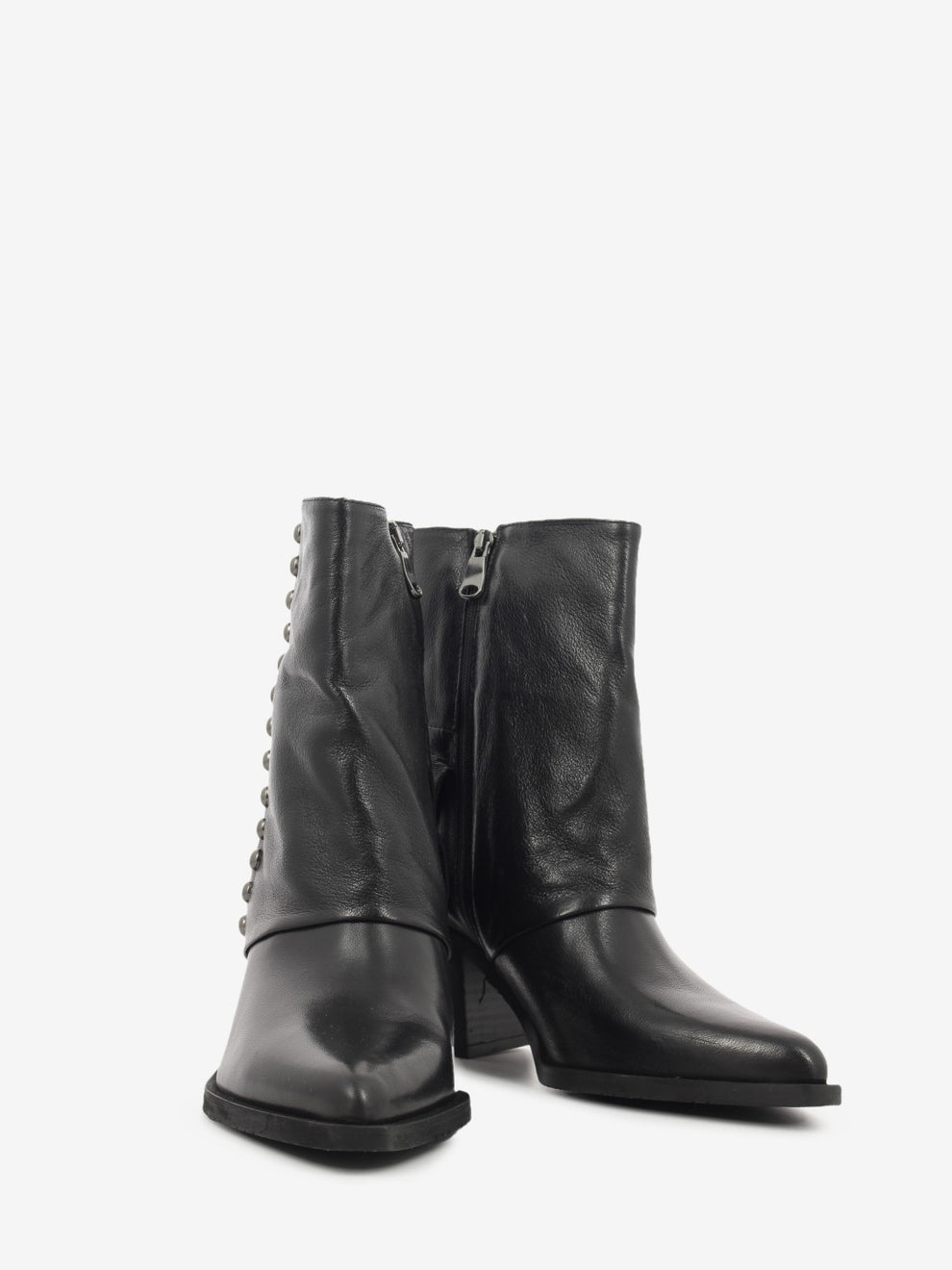 Dustin black leather ankle boots
