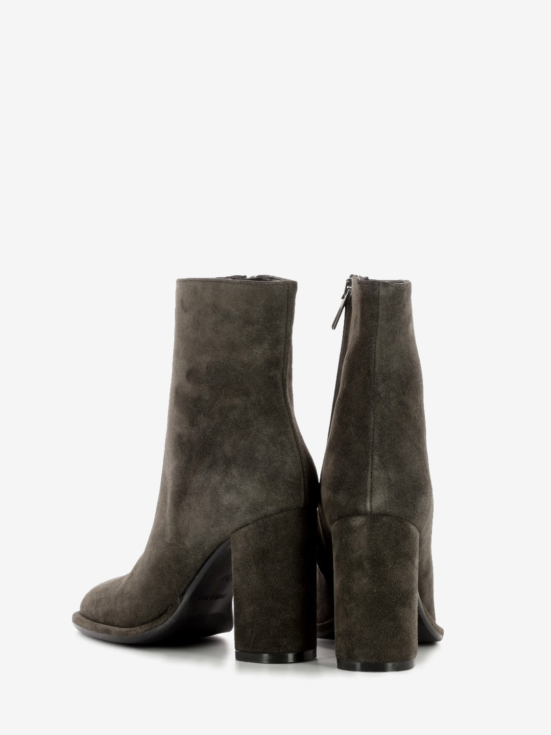 Suede ankle boots with zip, coffee