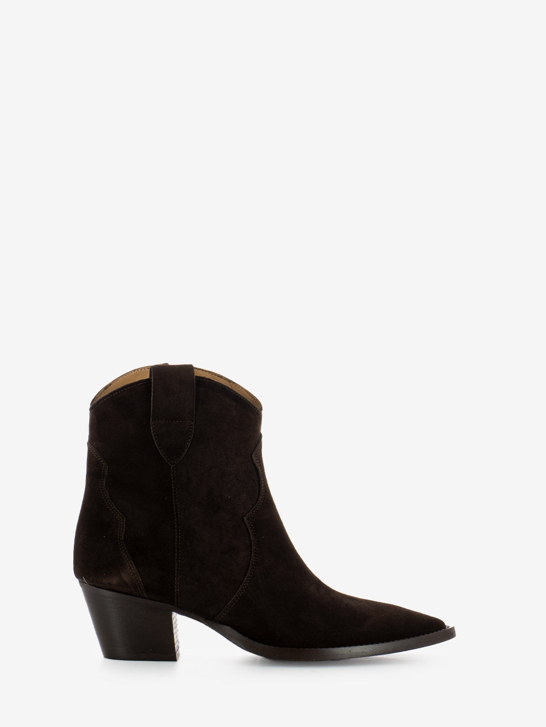 Tronchetti texani in suede testa di moro