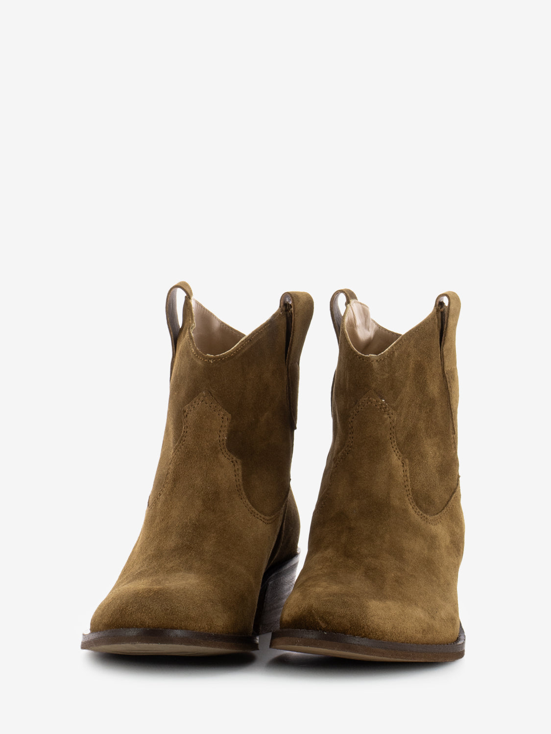 Tronchetti texani suede camoscio tabacco