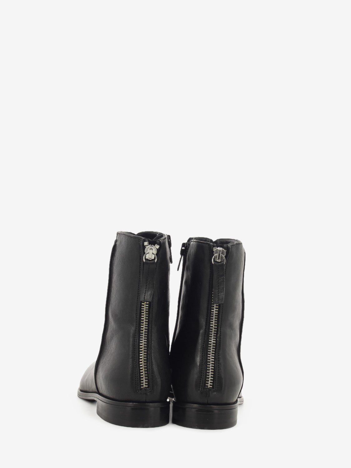 Washed nappa leather ankle boot in black