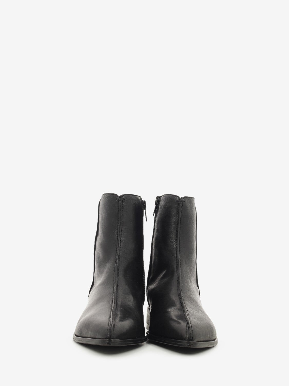 Washed nappa leather ankle boot in black