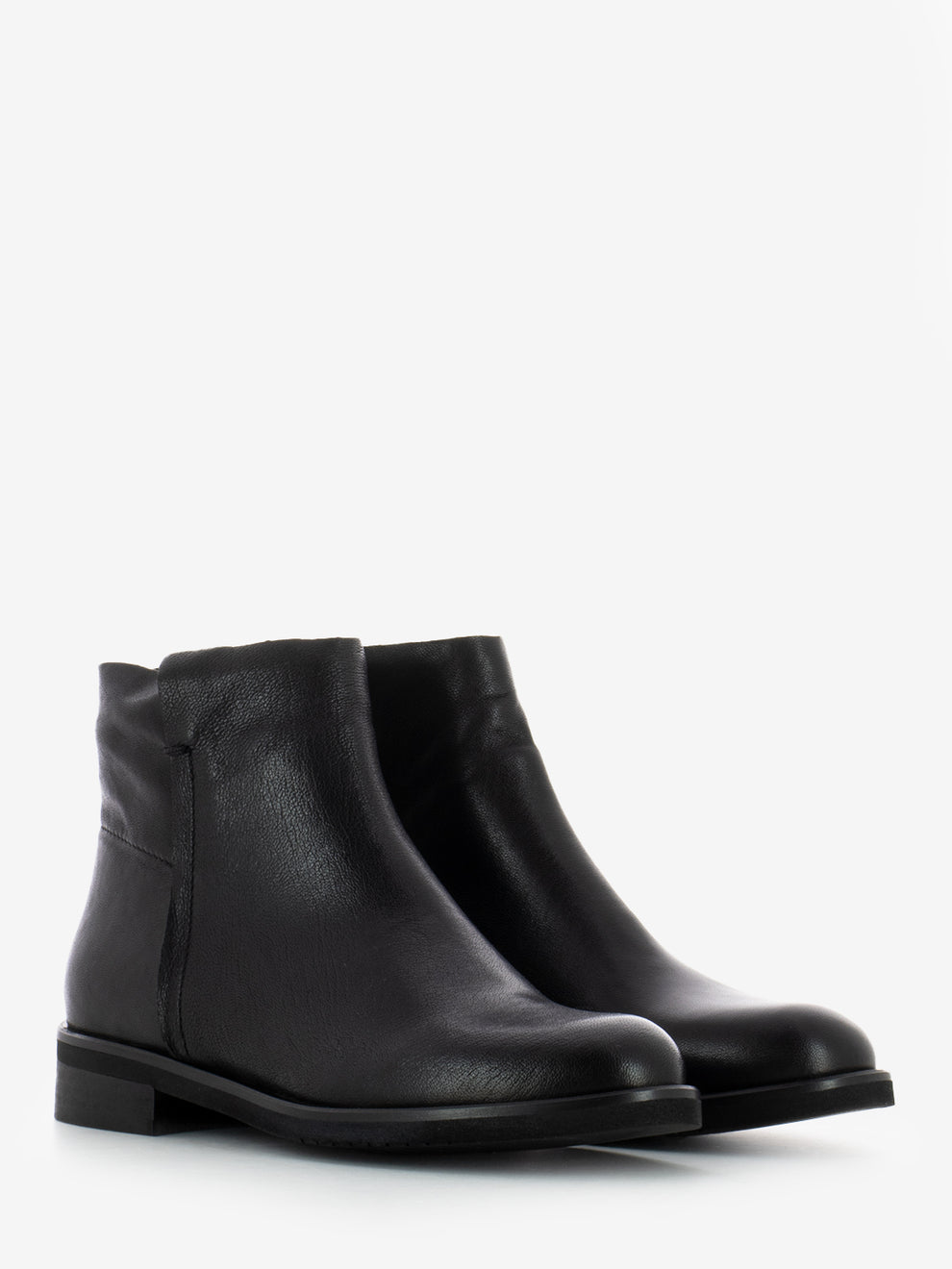 Tronchetto in pelle con zip nero