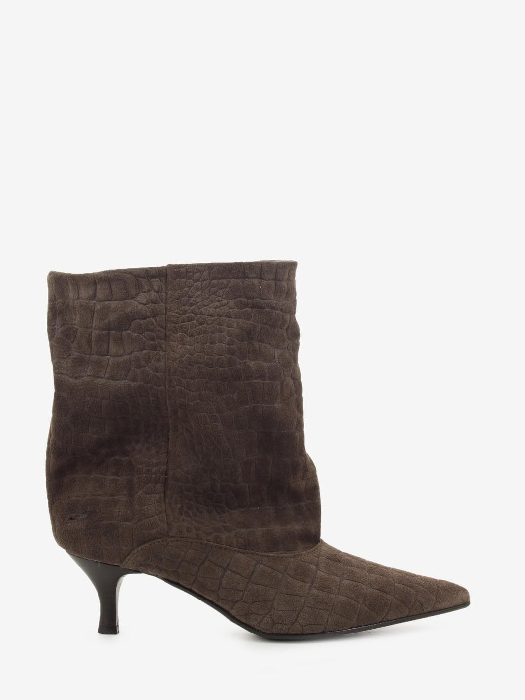 Lucy mahogany snakeskin leather ankle boot
