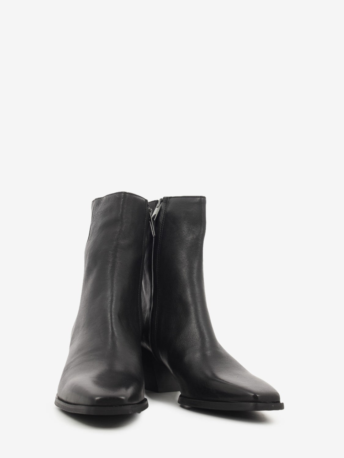 Raya Black Leather Ankle Boot