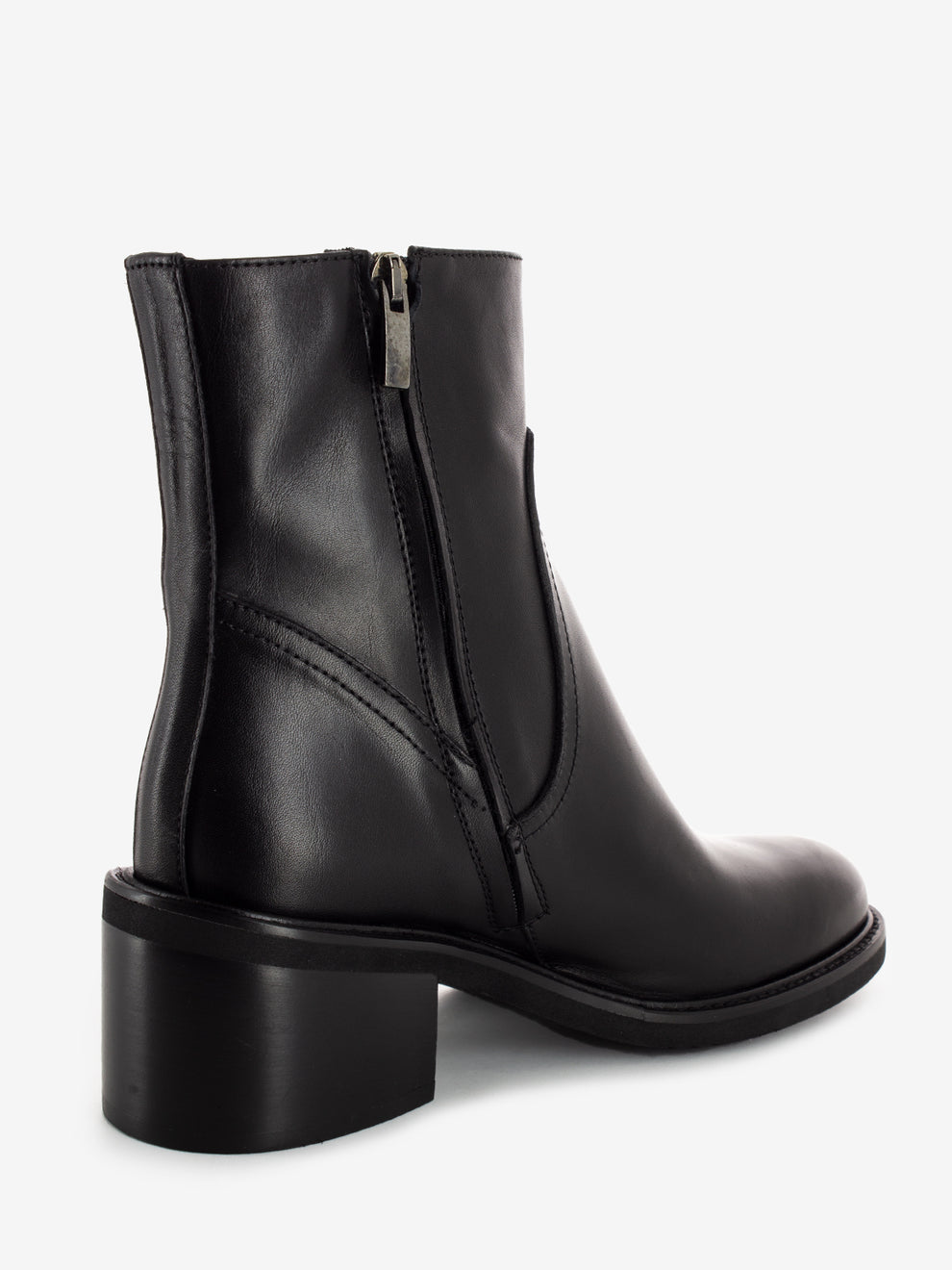 Tronchetto Nora in pelle nero