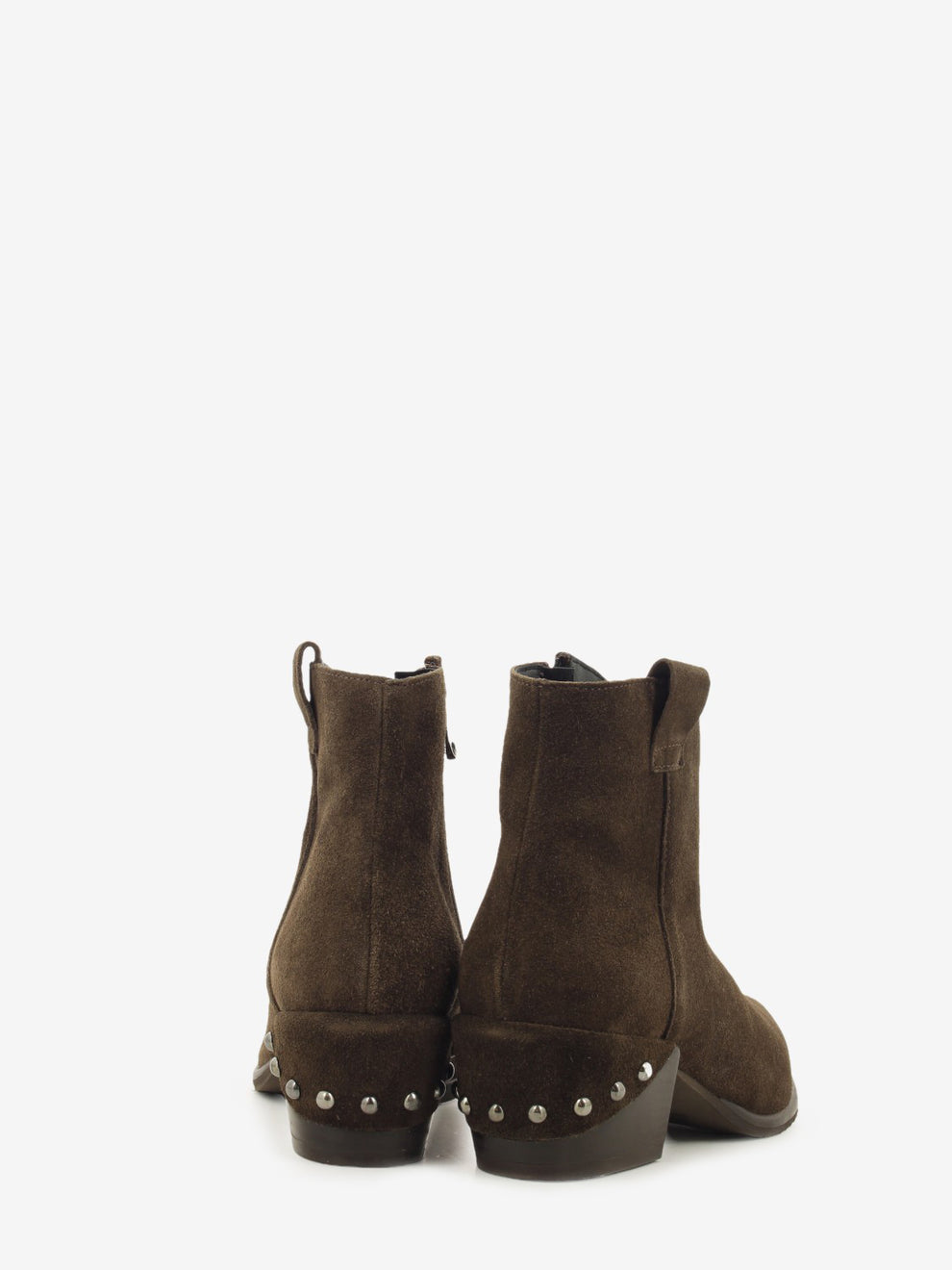 Roberta dark brown suede cowboy ankle boots