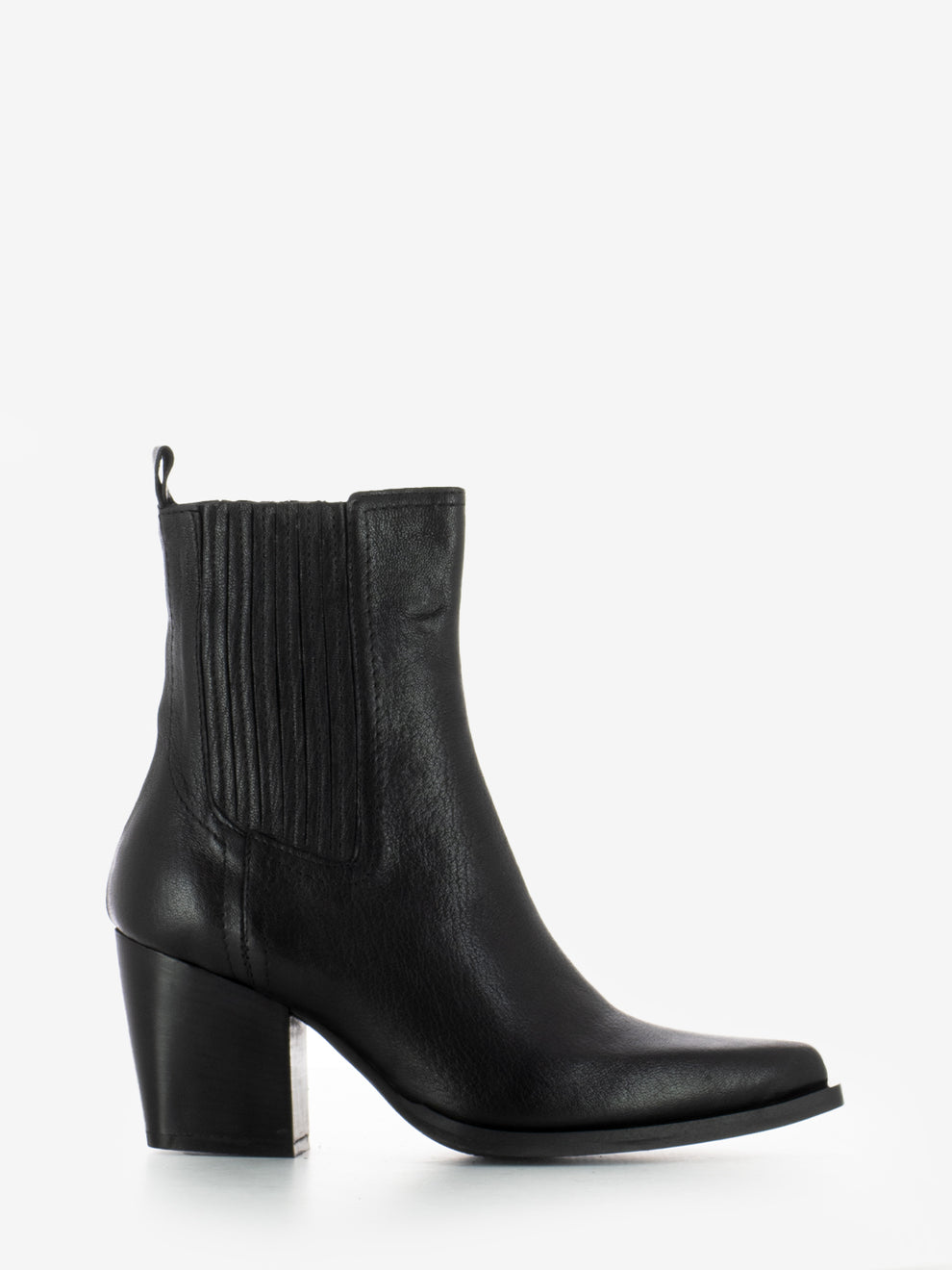 Tronchetto texano in pelle nera