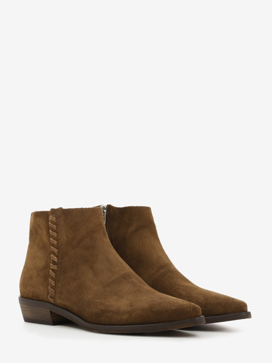 Tronchetto texano in suede cioccolato