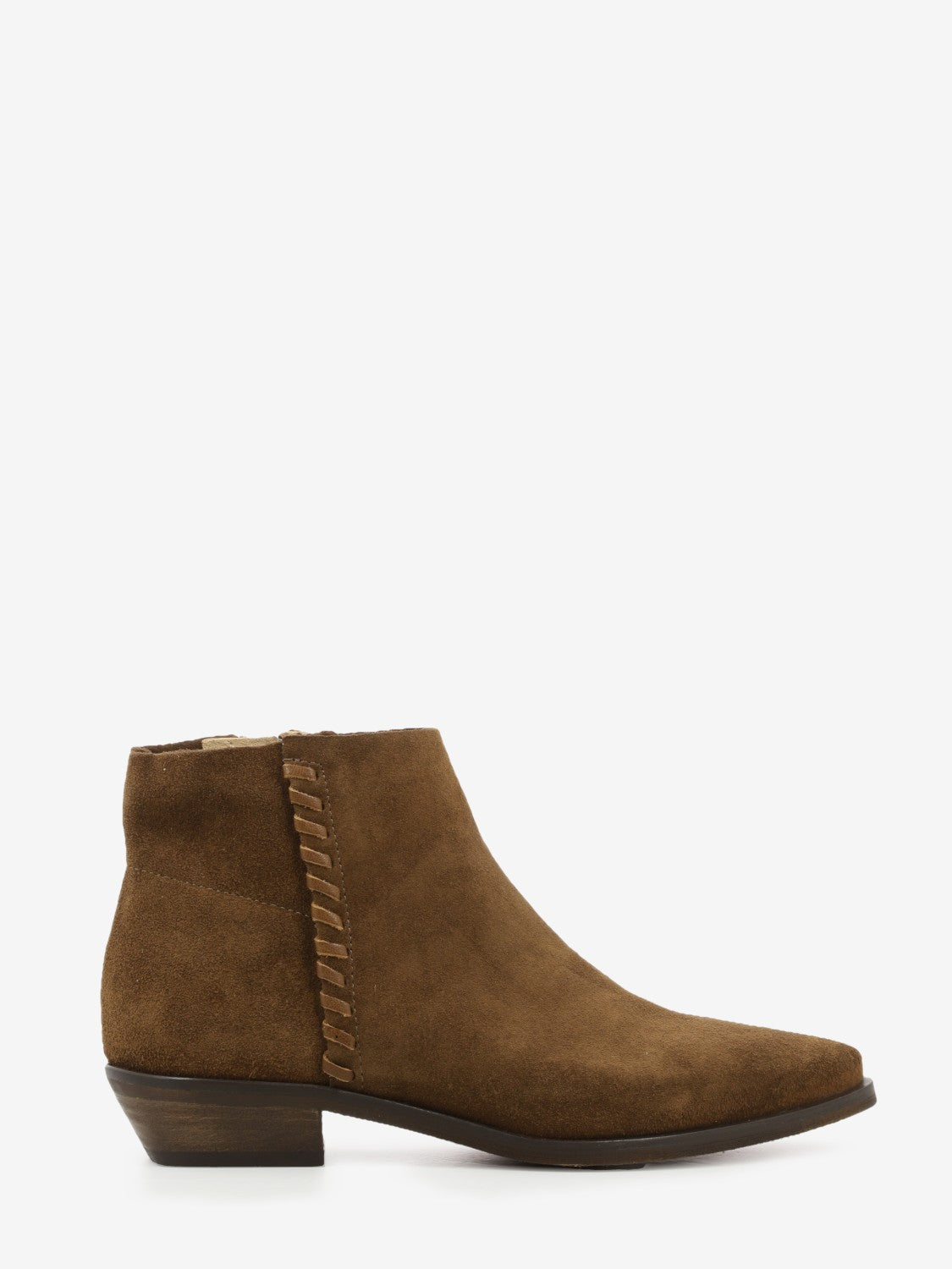 Tronchetto texano in suede cioccolato