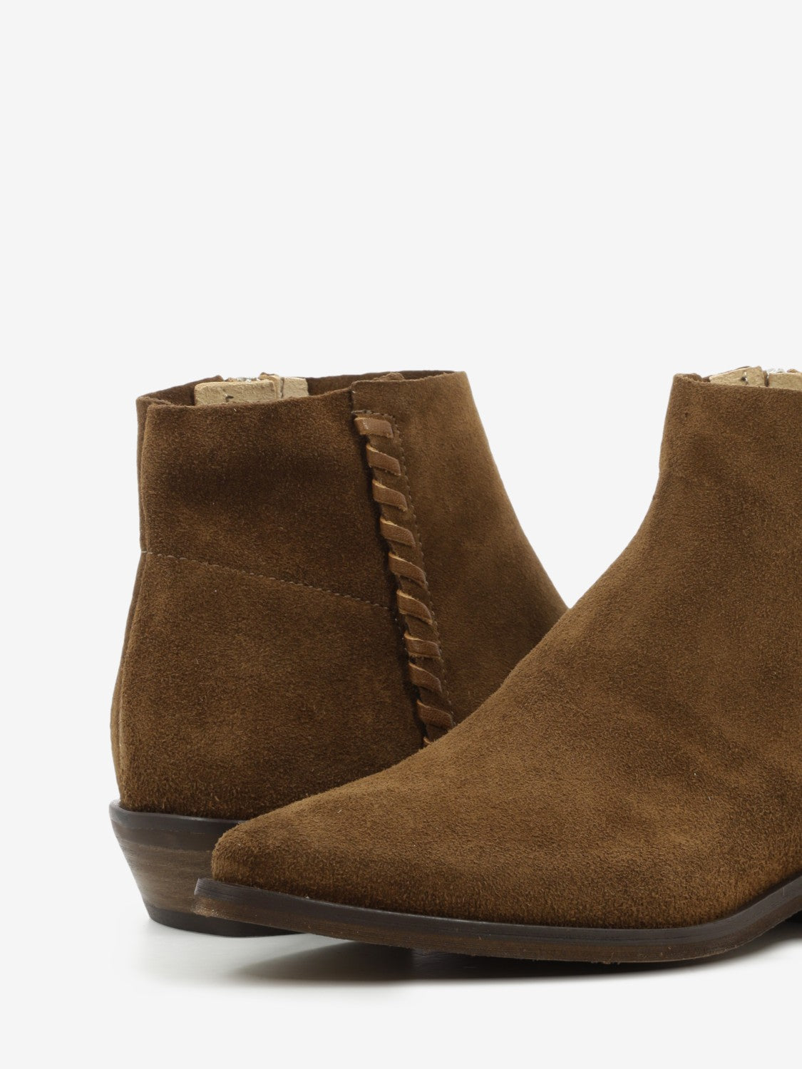 Tronchetto texano in suede cioccolato