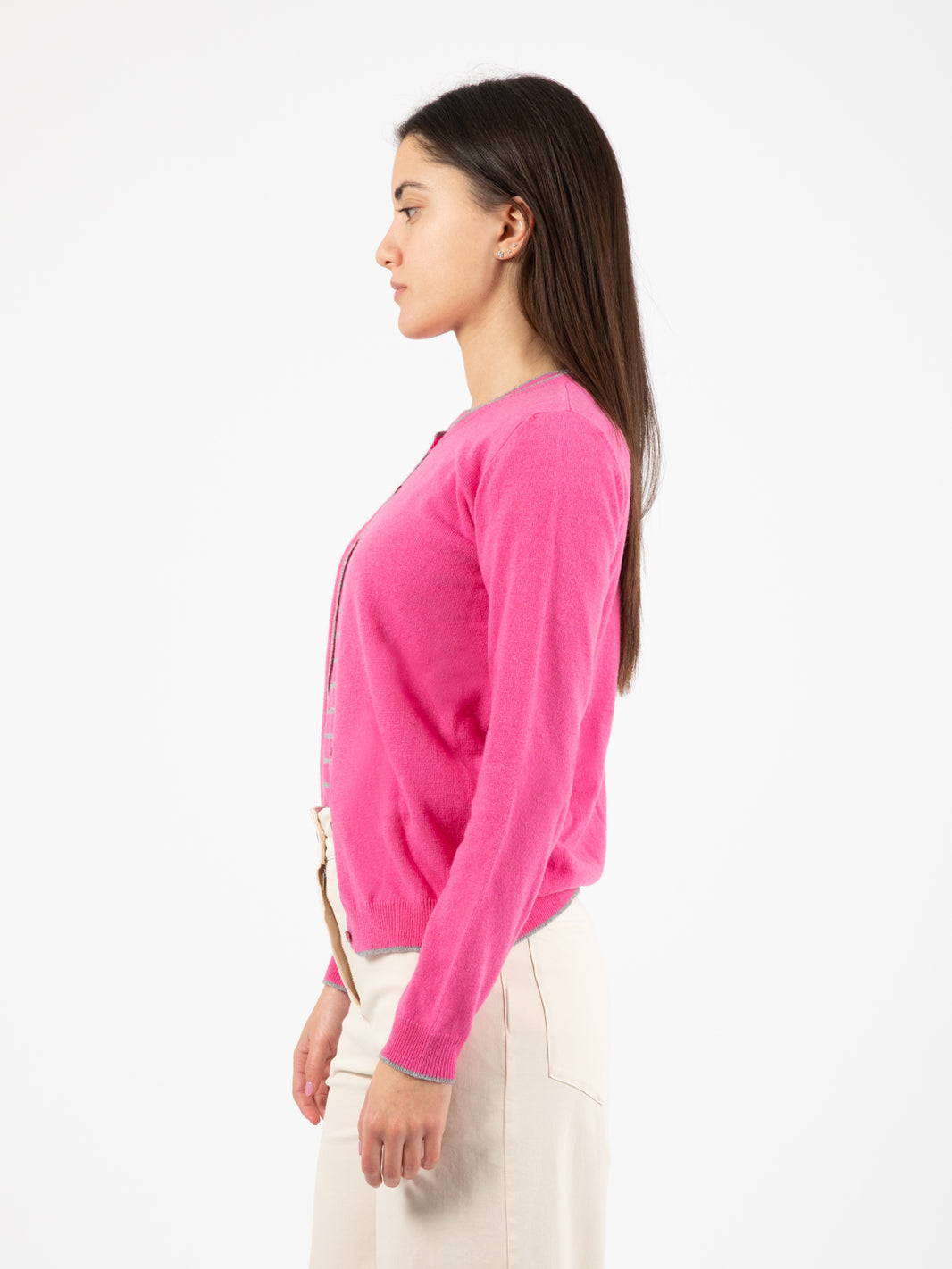 Twin set in maglia rosa / grigio