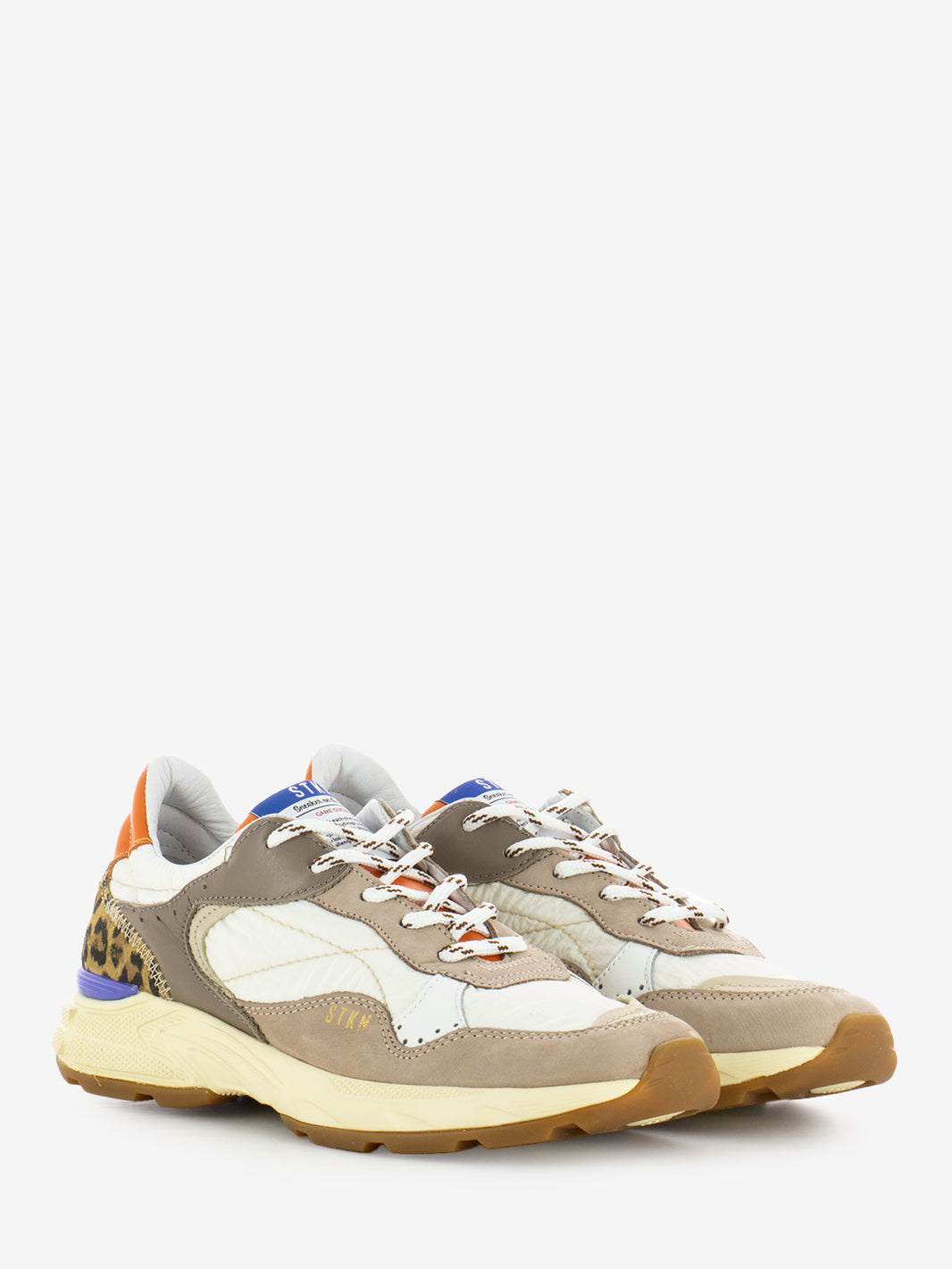 Sneakers reverse in camoscio e tessuto safari
