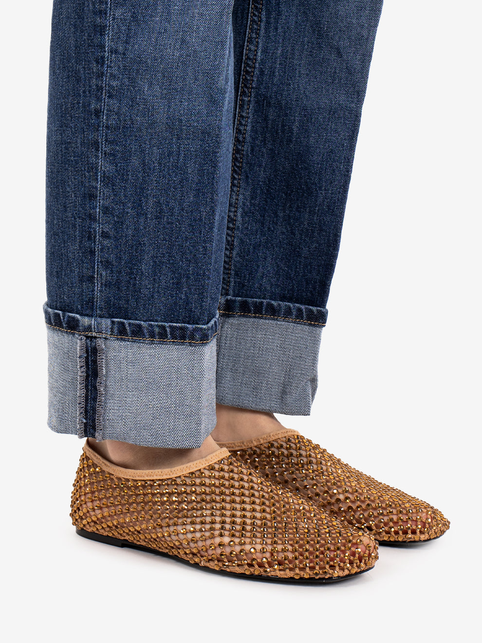 Sahara rhinestone mesh ballet flats