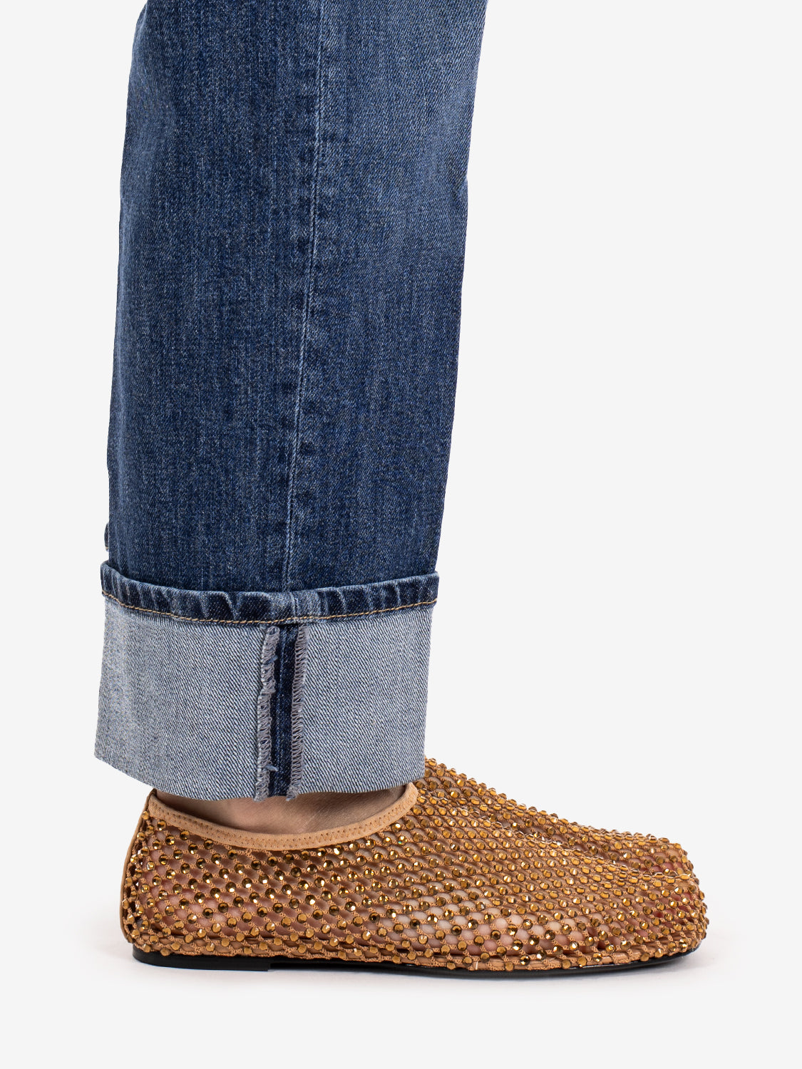 Sahara rhinestone mesh ballet flats