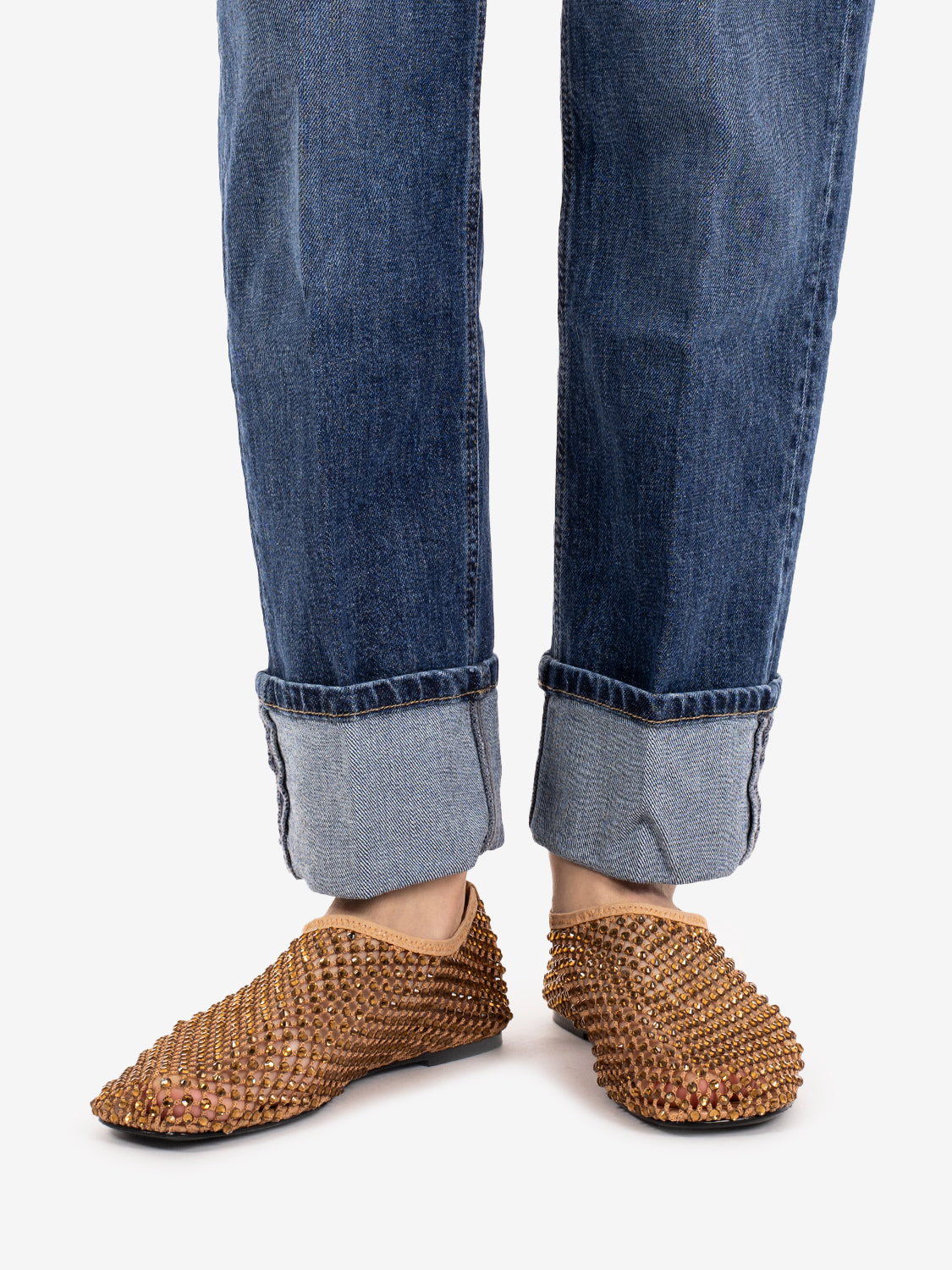 Sahara rhinestone mesh ballet flats