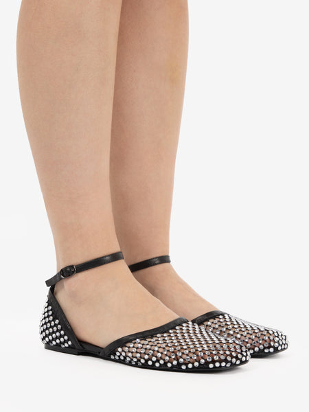 Ballerina in rete con strass nero