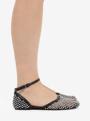STRATEGIA - Ballerina in rete con strass nero