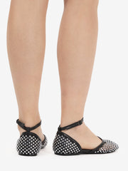 STRATEGIA - Ballerina in rete con strass nero