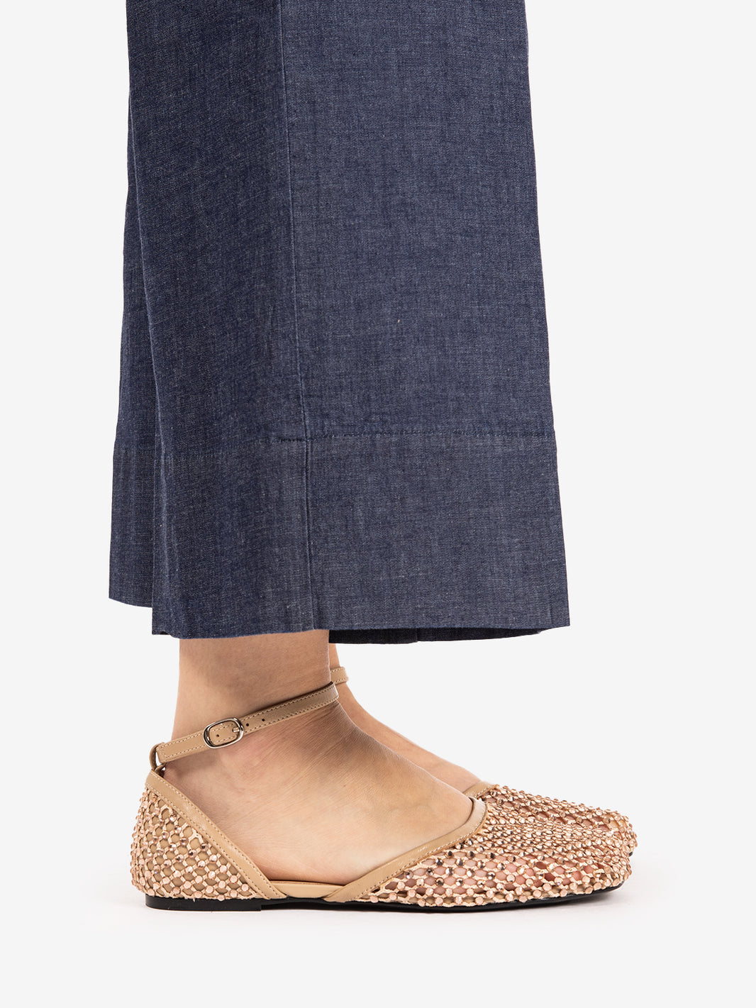 Ballerina in rete con strass sand