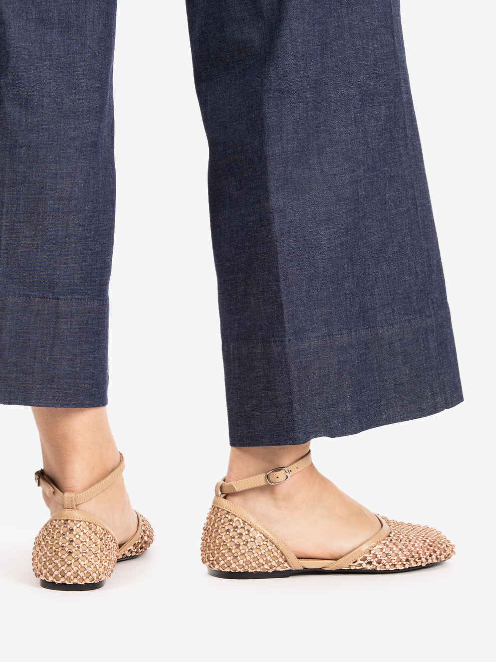 Ballerina in rete con strass sand