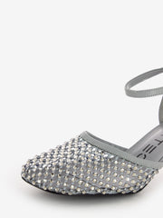 STRATEGIA - Scarpa con tacco strass all-over grigio