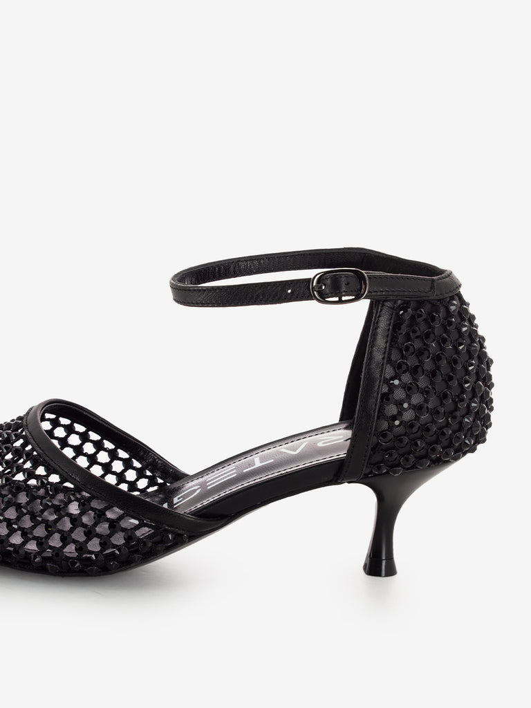 STRATEGIA - Scarpa con tacco strass all-over nero