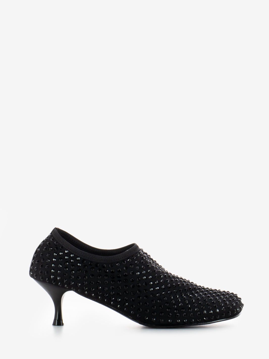 Scarpa Connie con tacco e pietre brillanti nero