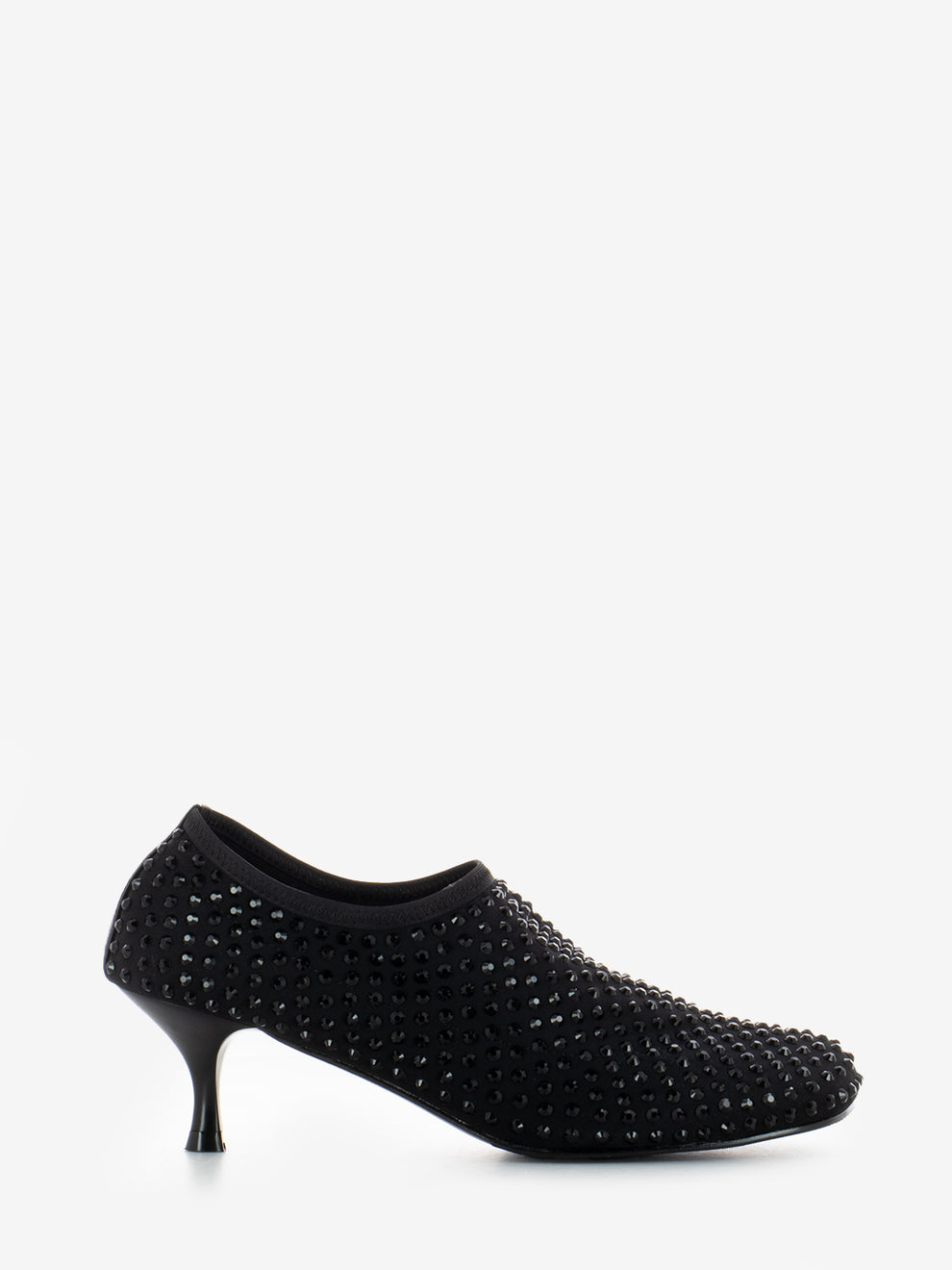 Scarpa Connie con tacco e pietre brillanti nero