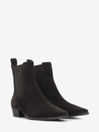 Ebony Velour Suede Ankle Boot