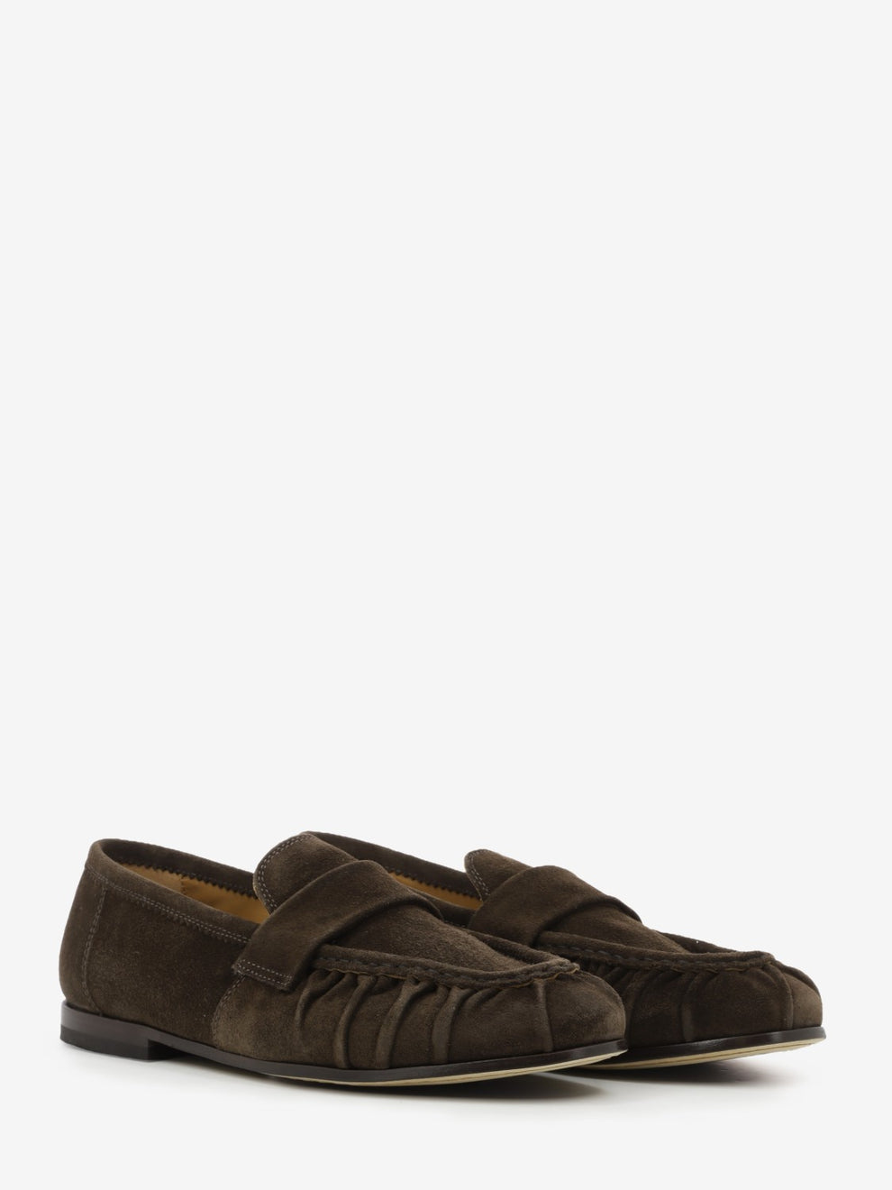 Ebony feather suede loafers