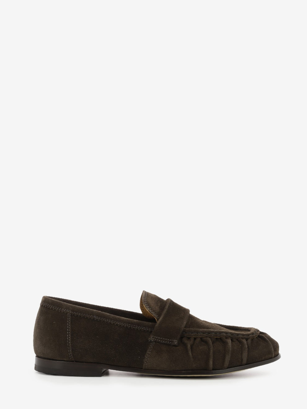 Ebony feather suede loafers