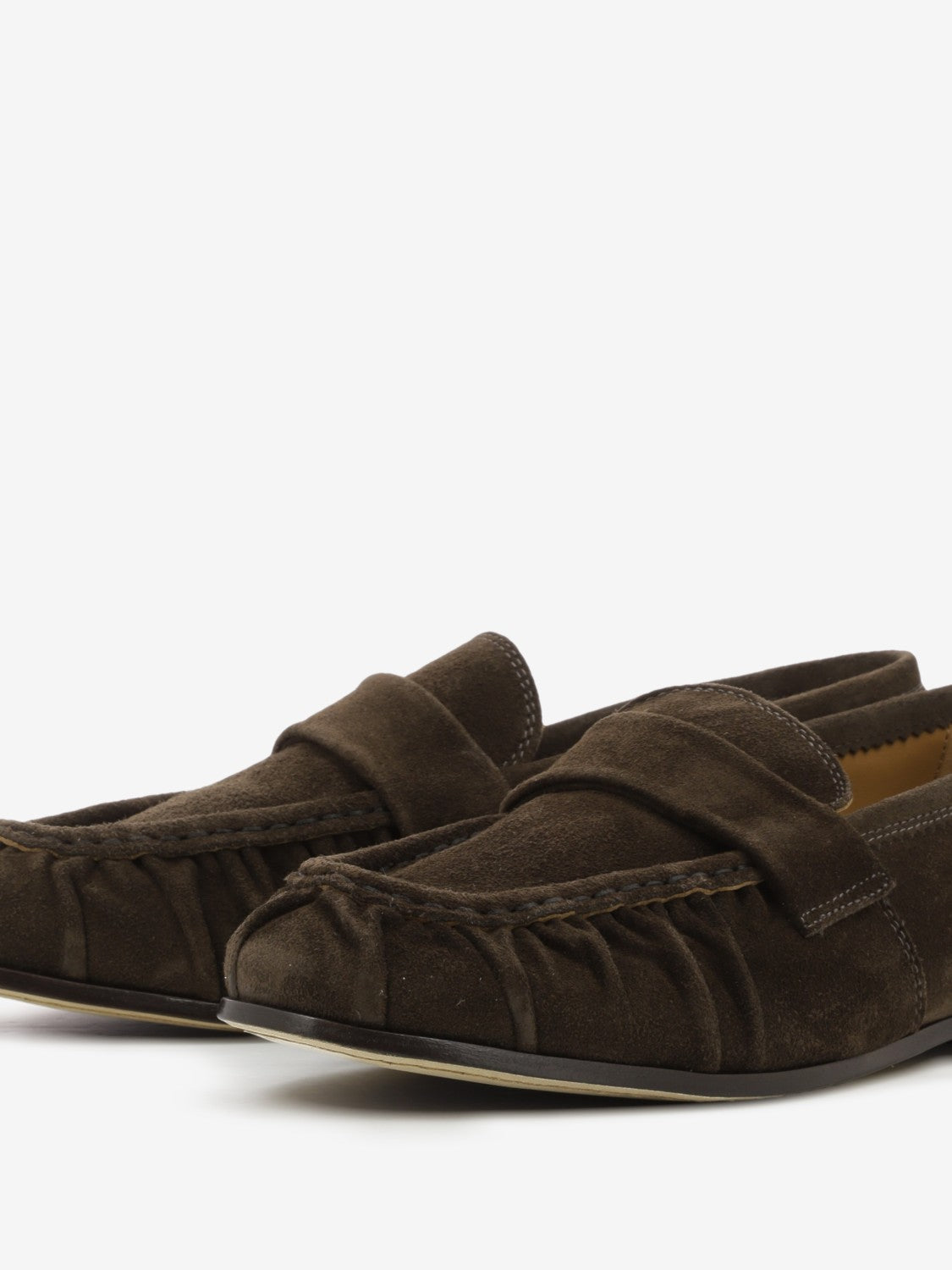 Ebony feather suede loafers