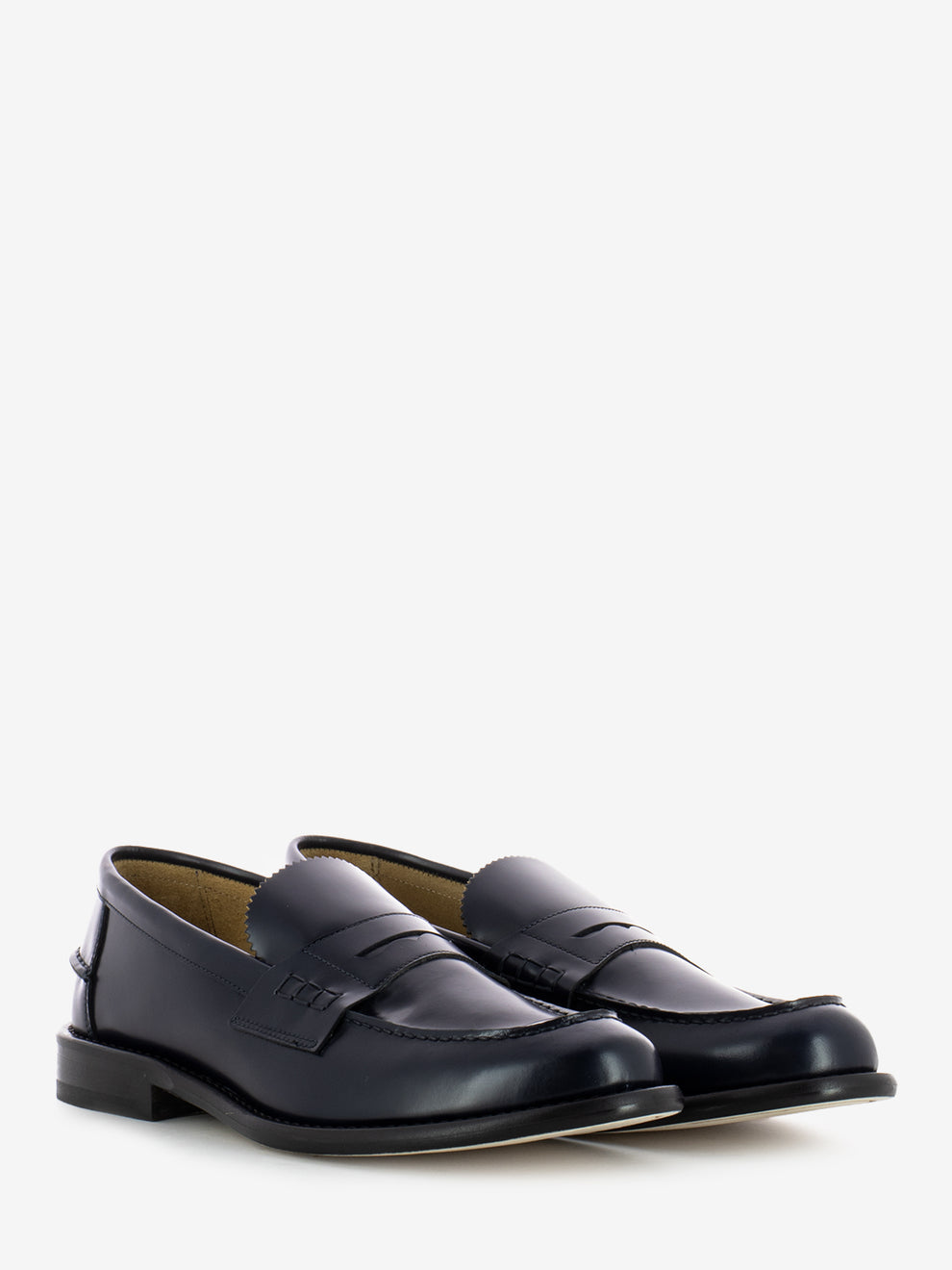 Mocassini effetto spazzolato navy