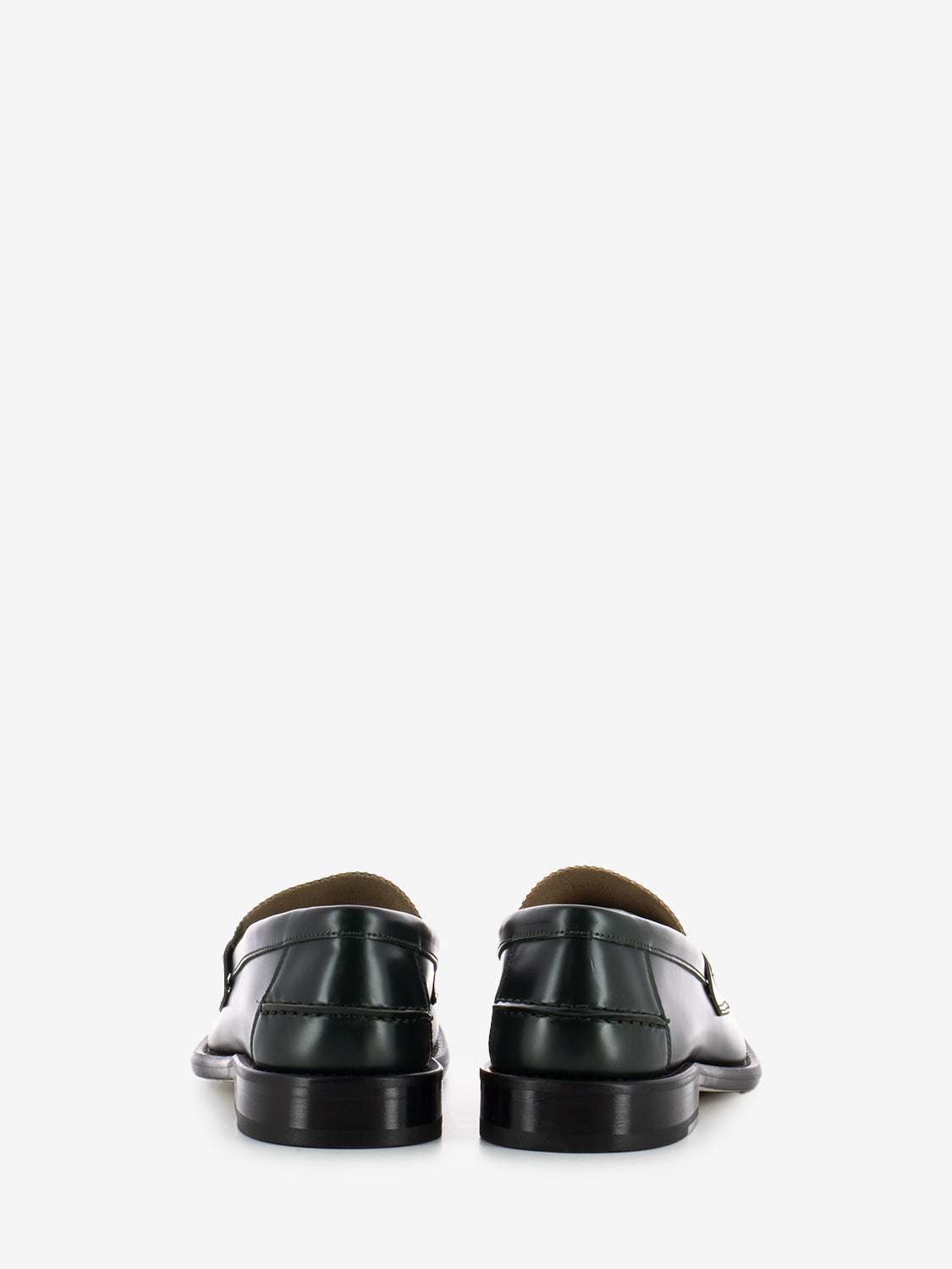 Green brushed effect moccasins
