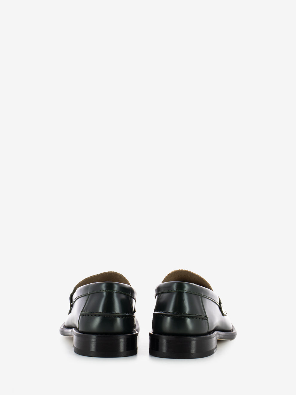 Green brushed effect moccasins