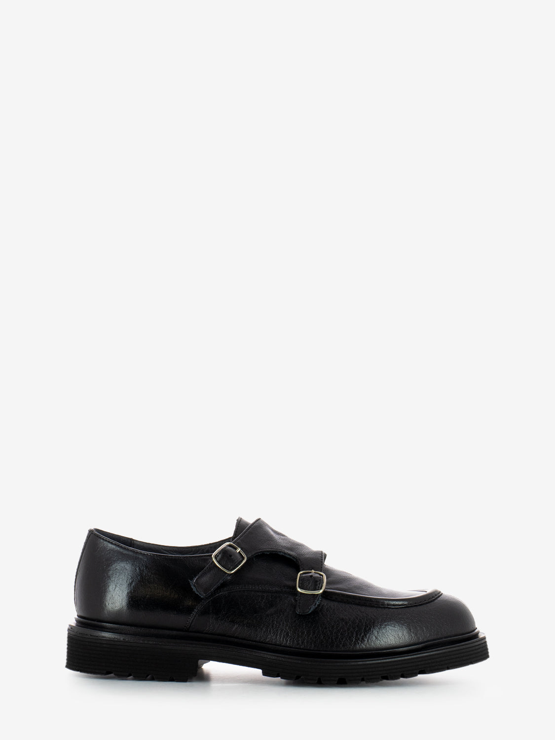Scarpa con fibbie bufalo nero