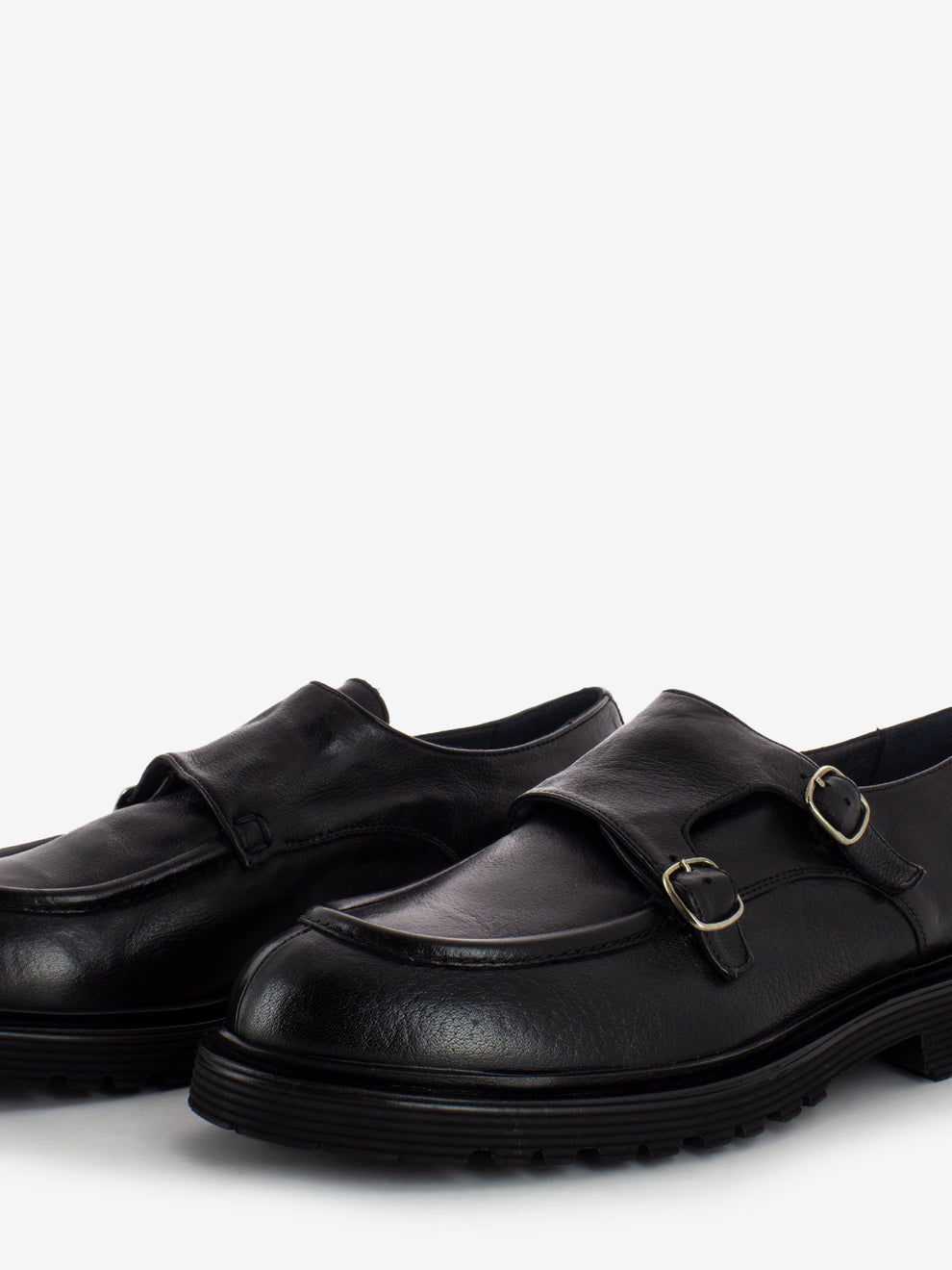 Scarpa con fibbie bufalo nero