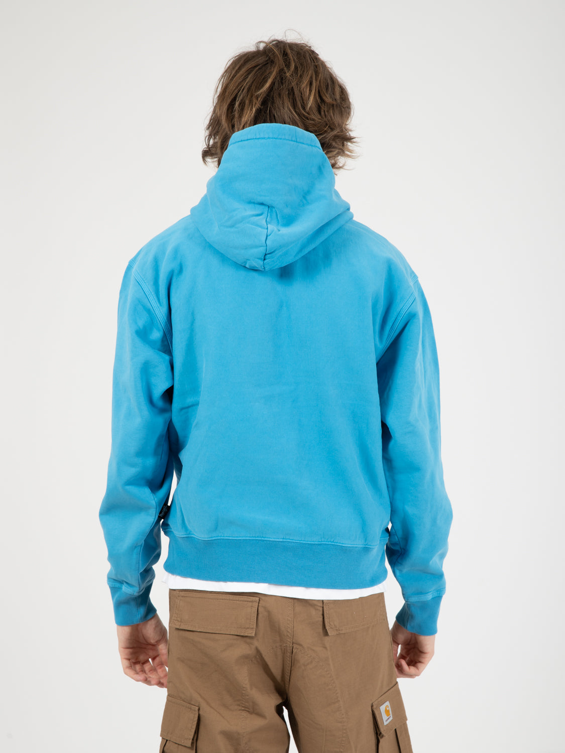 Fleece Hood Pigment Dyed Blue