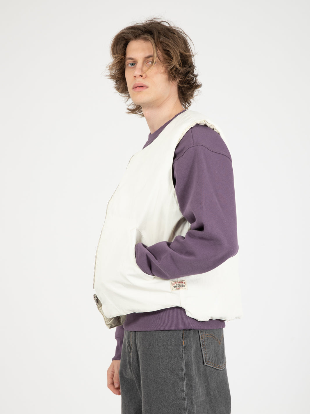 Reversible Quilted Vest Cream